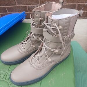 Godspeed Brand Lace-Up Boots Beige